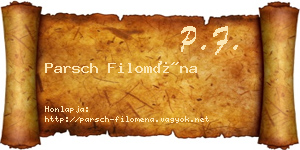 Parsch Filoména névjegykártya